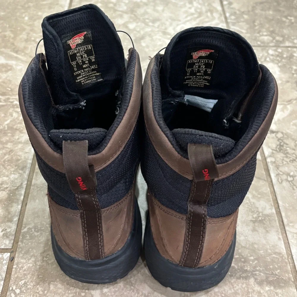 Red Wing 2452 X-Treme Lite BOA Safety Toe Work Boots Brown Mens 12 E2 Wide